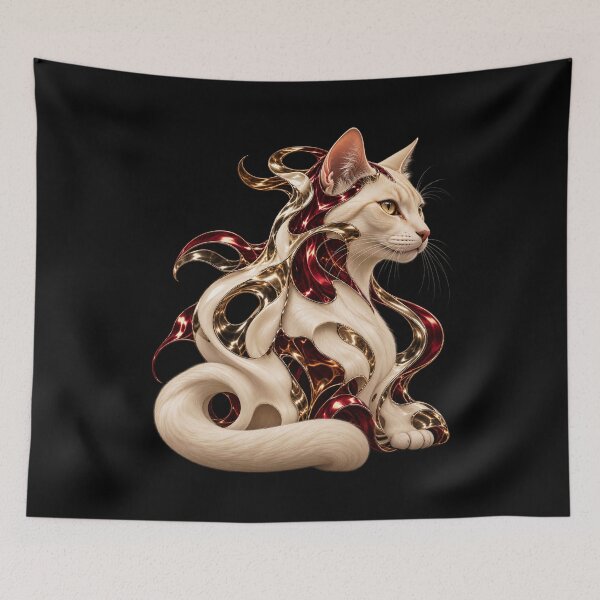 Item preview, Ivory Cat Metamorphosis Organic Surrealism designed and sold by Anyshca.