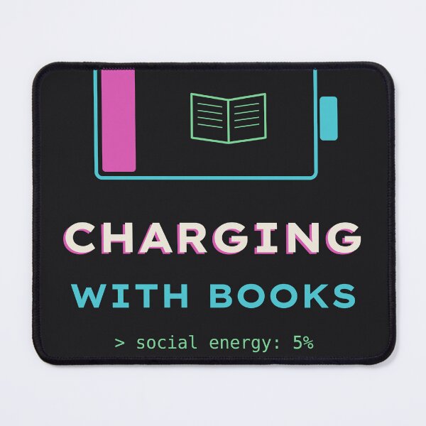 Item preview, Charging With Books - Introvert Battery Book Lover designed and sold by HYPE-NET.
