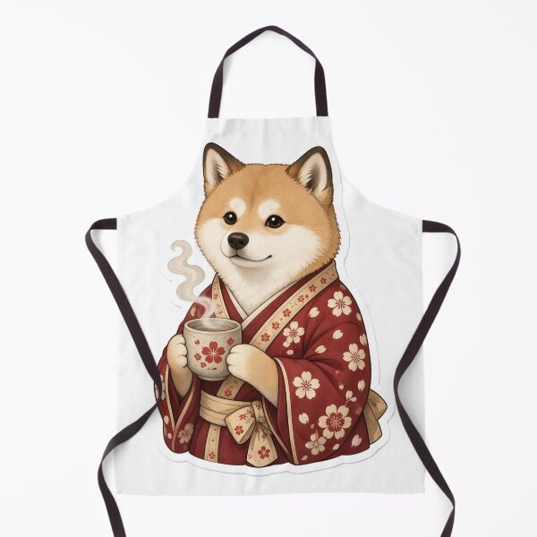Item preview, Akita Dog in Kimono with Hojicha Tea designed and sold by OddLittleGoods.