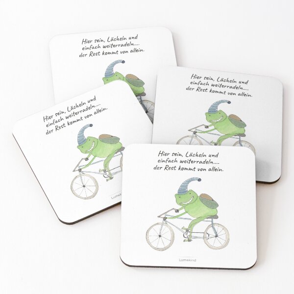 Item preview, Funny Biking Frog German Quote | Hier Sein Lächeln Weiterradeln | Cute Watercolor Frog Art designed and sold by lumekind.