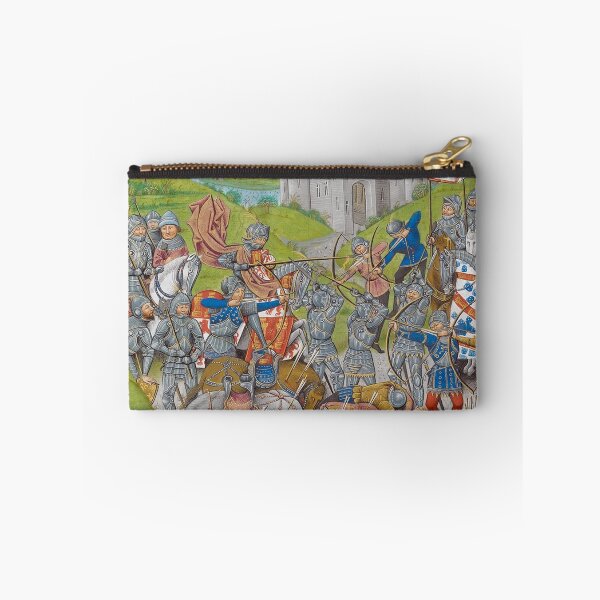 Item preview, Medieval Battle Wall Art, Knights in Armor and Castle Siege, Illuminated Manuscript Style Print designed and sold by RickE.