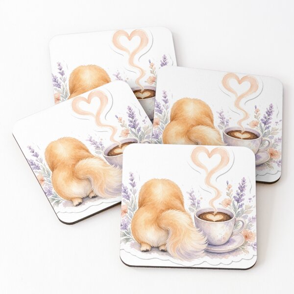 Item preview, Watercolor Corgi Butt and Coffee designed and sold by OddLittleGoods.