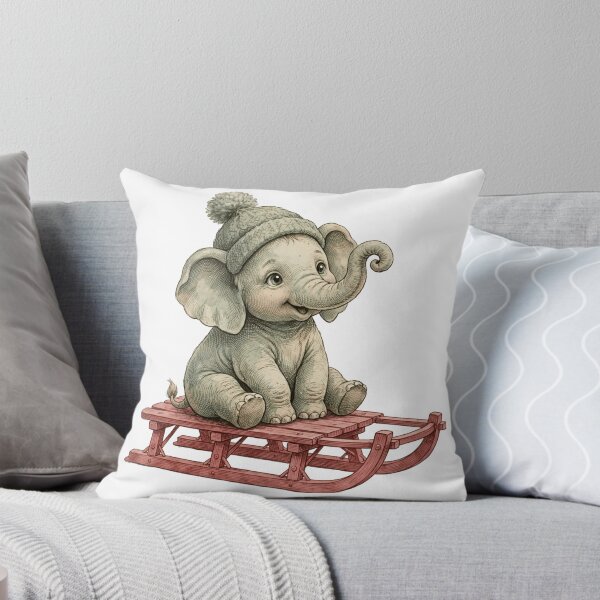 Item preview, Baby Elephant Red Sled Winter designed and sold by Faelottie.