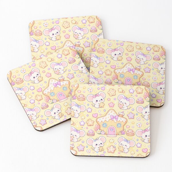 Item preview, Kawaii Star Cookie Cottage Mouse Cute Pastel Dessert Animal Pattern designed and sold by Soft Berry Studio.
