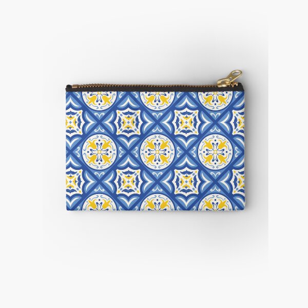 Item preview, Blue and Yellow Mediterranean Azulejo Floral Tiles designed and sold by Kusaka.art.