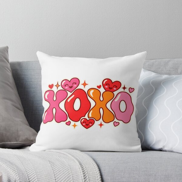 Item preview, XOXO Retro Groovy Bubble Letters Valentine with Cute Heart Faces designed and sold by victorsuarez.