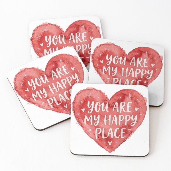 Item preview, You Are My Happy Place Watercolor Red Heart Quote designed and sold by MIRAMUSE10.
