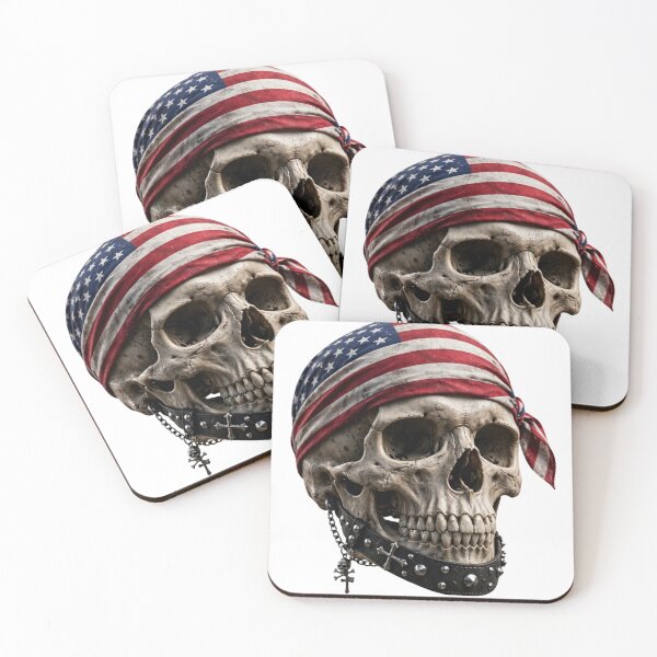 Item preview, Patriotic Skull American Flag Bandana | USA Biker Skull Veteran designed and sold by elitewears.
