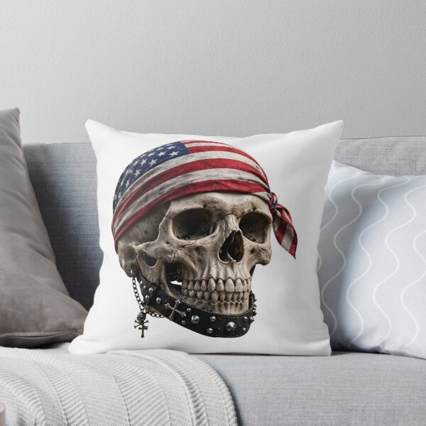 Item preview, Patriotic Skull American Flag Bandana | USA Biker Skull Veteran designed and sold by elitewears.