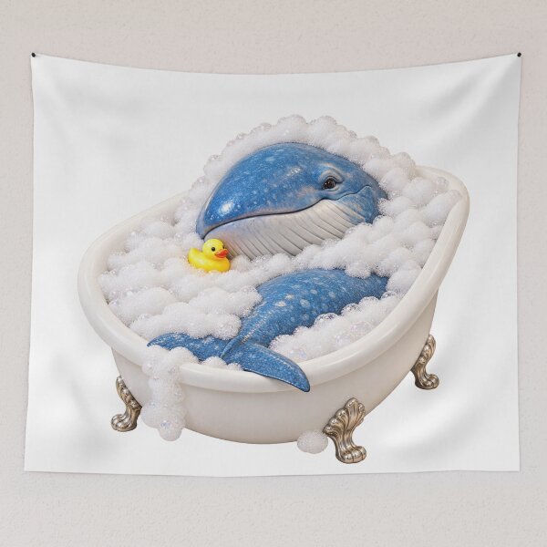 Item preview, Playful Blue Whale Bathtub designed and sold by Sillytoe.