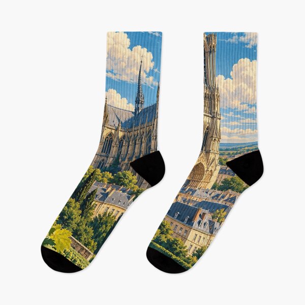 Item preview, Reims France - Vintage Cathedral and Vineyards designed and sold by Bomax121.