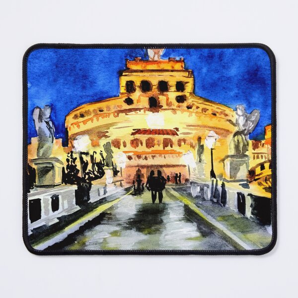 Item preview, Rome by Night, Italy Watercolor Illustration designed and sold by Ala Lopatniov.