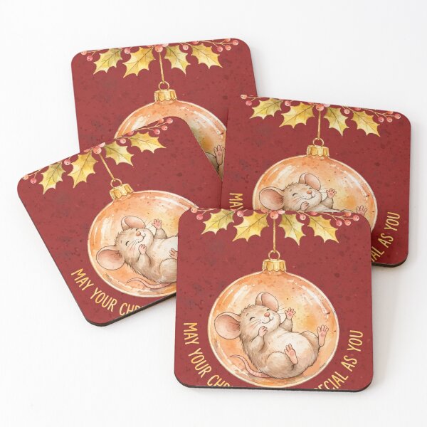 Item preview, Special Christmas Dumbo Rat Ornament Holly Festive designed and sold by Yellowriversss.