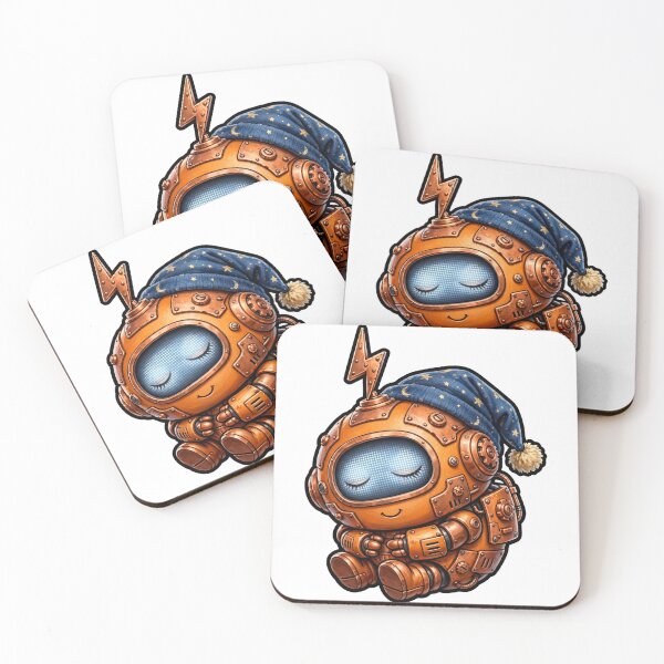 Item preview, Bolt the Little Robot Sleeping | Cute Retro Robot Sticker designed and sold by Robert Lucio.