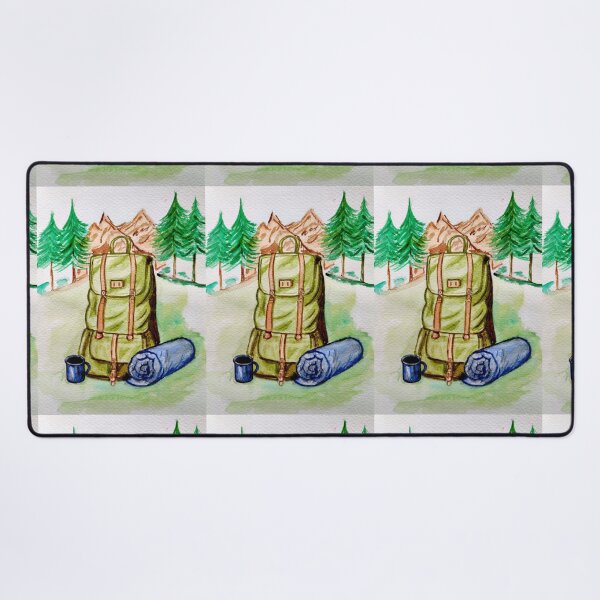 Item preview, Camping Adventure Backpack, Nature and Hiking Watercolor designed and sold by Ala Lopatniov.
