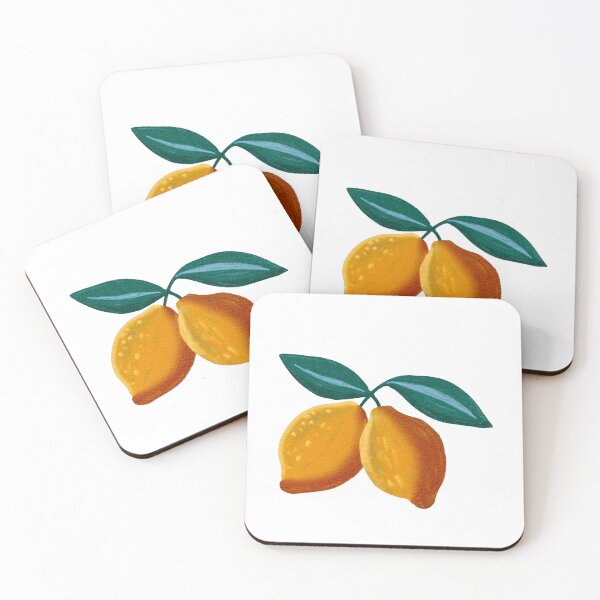 Item preview, Two Fresh Yellow Lemons with Green Leaves Botanical Illustration designed and sold by CreativeLarysa.