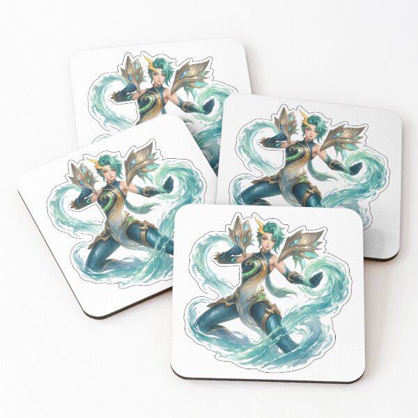 Item preview, Kai'Sa Lagoon Dragon Watercolor Wild Rift League of Legends Fan Art designed and sold by Moonlit Tower Art.