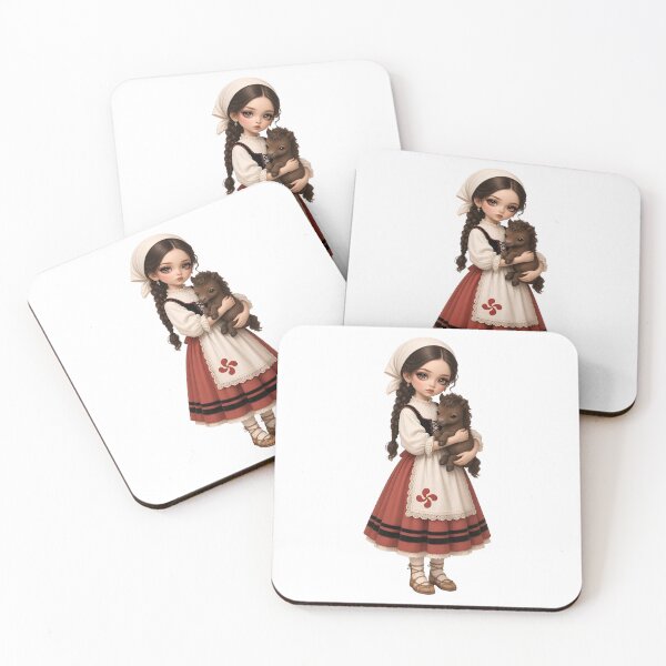 Item preview, Basque Folk Costume Doll Girl with Pottoka Pony Foal designed and sold by AliceMonberCom.