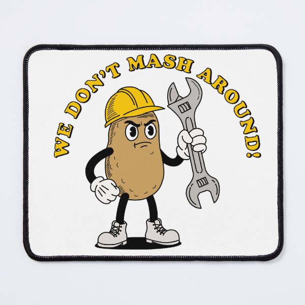 Item preview, Vintage Retro Potato Mechanic Mascot - We Don't Mash Around! designed and sold by KozbiDesign.