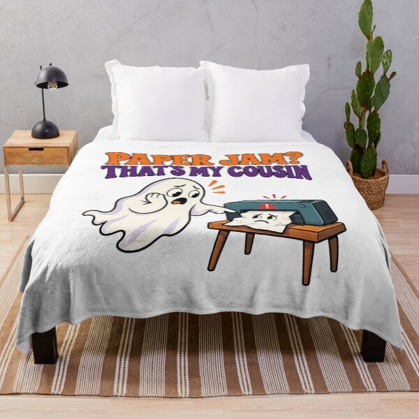 Item preview, Paper Jam Thats My Cousin Funny Ghost Halloween Printer Design. designed and sold by The-T-In-Retro.