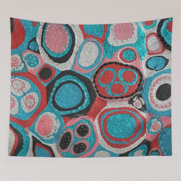 Item preview, Red and turquoise glitter designed and sold by sharonperryart.