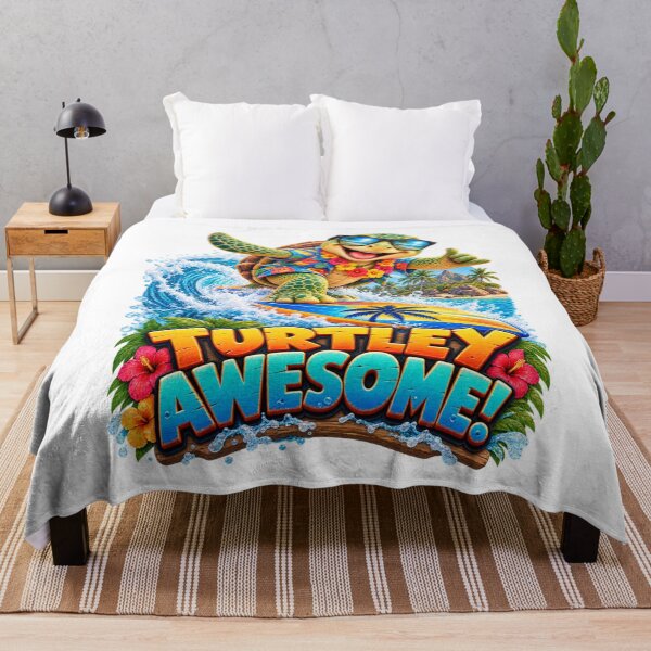 Item preview, TURTLEY AWESOME SURFING TURTLE designed and sold by CHEEKYARMADILLO.