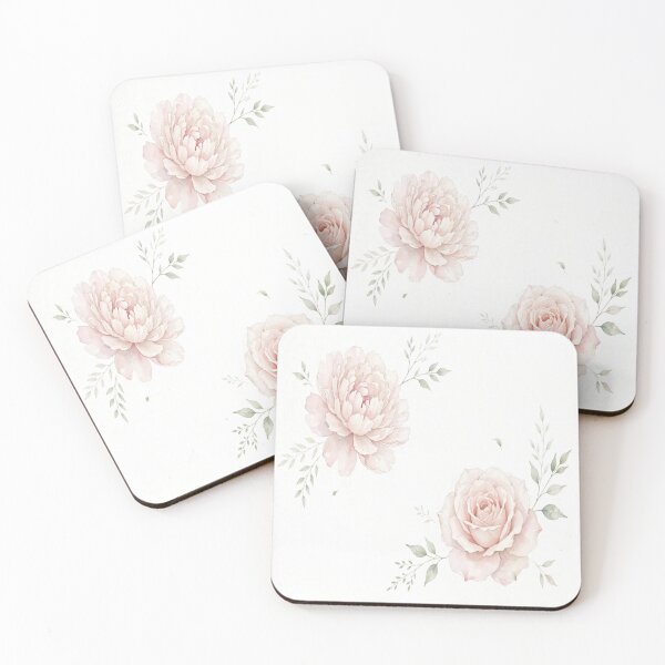 Item preview, Soft Pink Peony and Rose Watercolor Floral Minimal designed and sold by Sofia art shop.