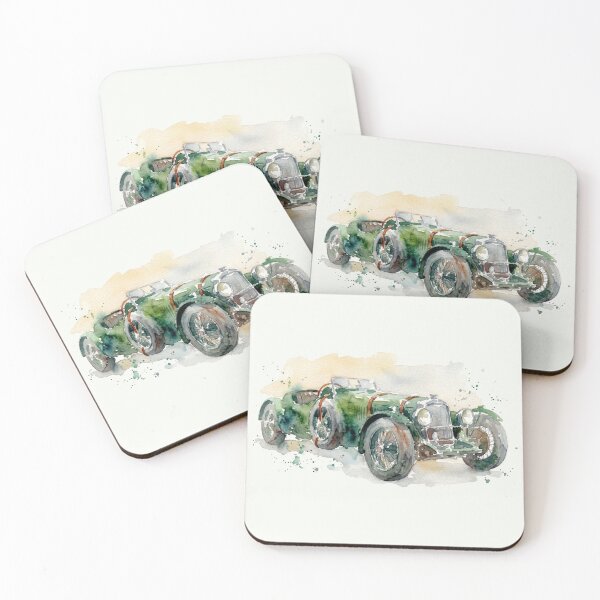 Item preview, Green Vintage Tourer - Wire Wheel Roadster Watercolor designed and sold by caracatita75.