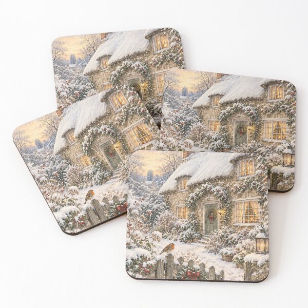 Item preview, The Holiday Season English Christmas Rose Cottage designed and sold by Studio Pico.