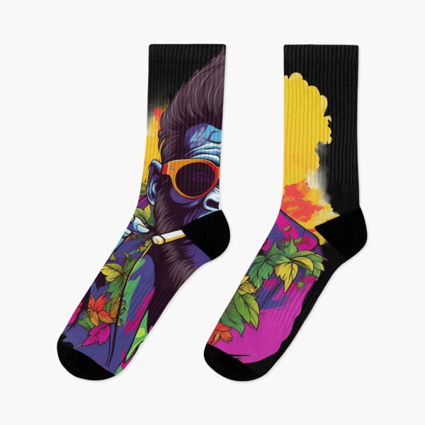 Item preview, Cool Gorilla in Suit with Sunglasses and Neon Splatter Art designed and sold by DesignArtique.