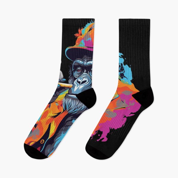Item preview, ool Gorilla in Suit and Neon Splatter Art designed and sold by DesignArtique.
