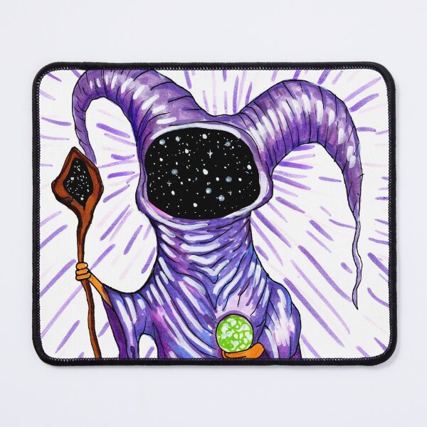 Item preview, Mythic – Hooded Cosmic Being with a Universe of Stars | Fantasy Inktober Art designed and sold by Ashleigh O'Lynn.