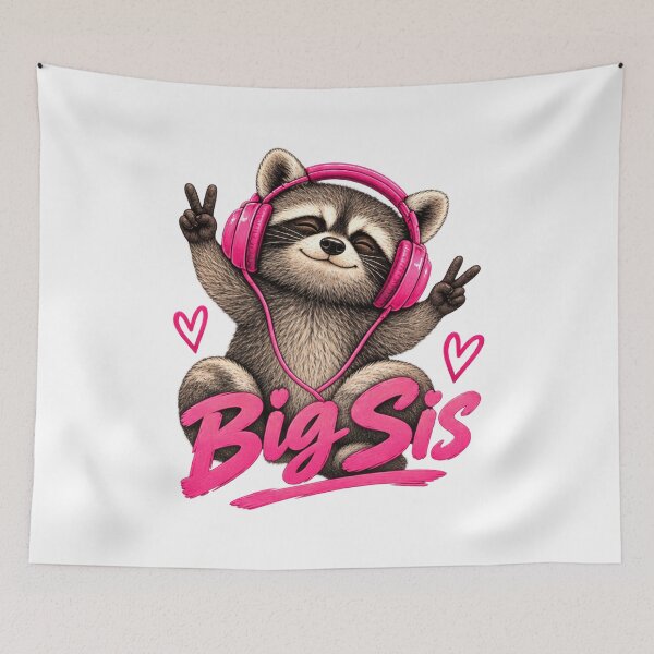 Item preview, Big Sis Raccoon Cute New Big Sister Sibling Announcement designed and sold by ArtDesignTp.
