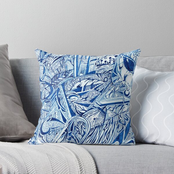 Item preview, Impressions of Home - Abstract Blue Ink Typography Art designed and sold by sarunamii.