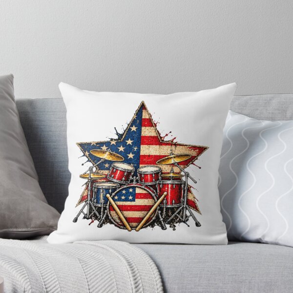 Item preview, American Flag Drum Kit Patriotic Drummer Music Lover designed and sold by ArtDesignTp.