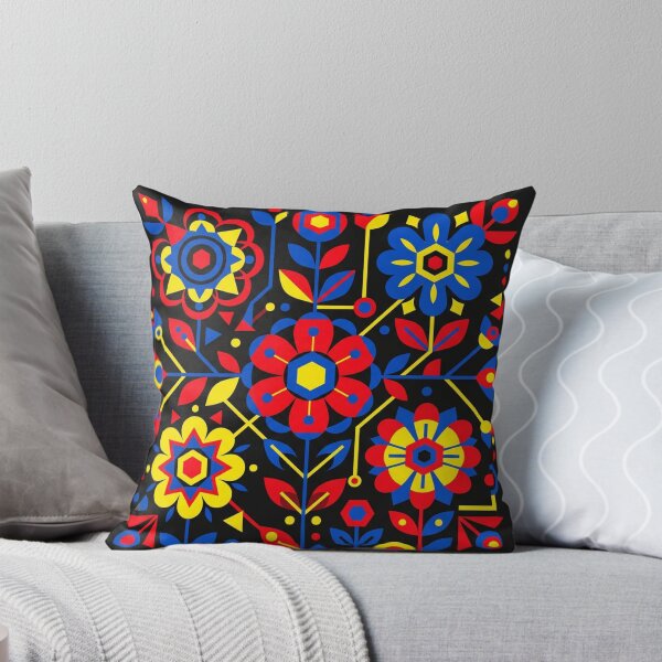 Item preview, Geometric Floral Botanical Pattern with Primary Colors designed and sold by Owcomm.