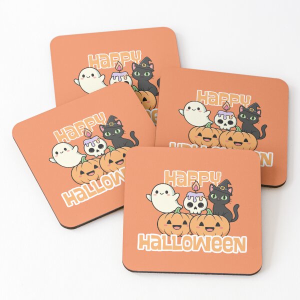 Item preview, Happy Halloween Cute Ghost Black Cat Pumpkins – Spooky Friends designed and sold by RosalesArts.
