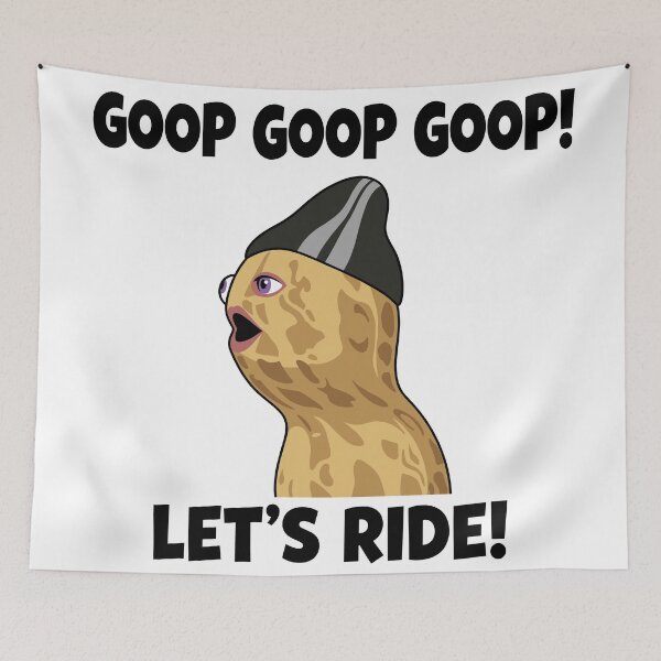 Item preview, Goop Goop Let's Ride Peanut Cartoon Black designed and sold by vynliazarthar.