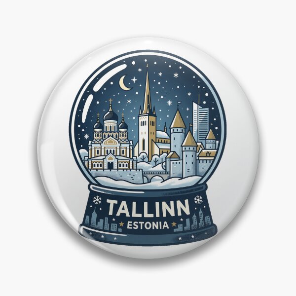 Item preview, Insignia de viaje vintage con globo de nieve de Tallin designed and sold by k3rstman1.