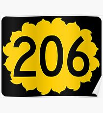 Kansas State Highway K-206 | United States Highway Shield Sign Poster