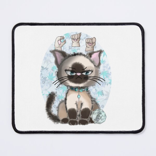 Item preview, ASL grumpy fluffy cat designed and sold by BeingNow.