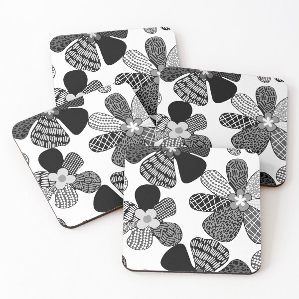 Item preview, A Monochrome Patterned with Diverse Graphic Flower Designs A-Line Dress designed and sold by HHS26.