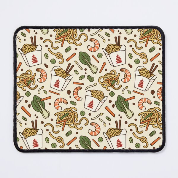 Item preview, Chow Mein Pattern | Takeout Noodle Boxes with Shrimp, Bok Choy and Carrots on Cream designed and sold by StickyGuys.