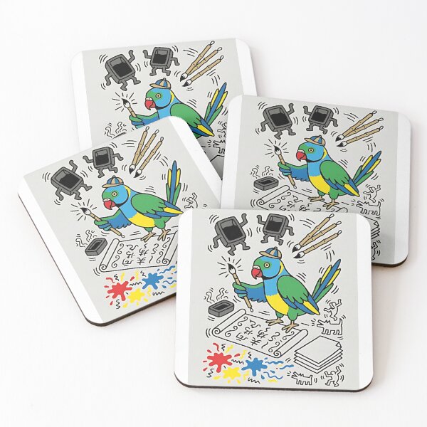 Item preview, Indian Ringneck Parakeet Calligrapher designed and sold by PictoVibe.