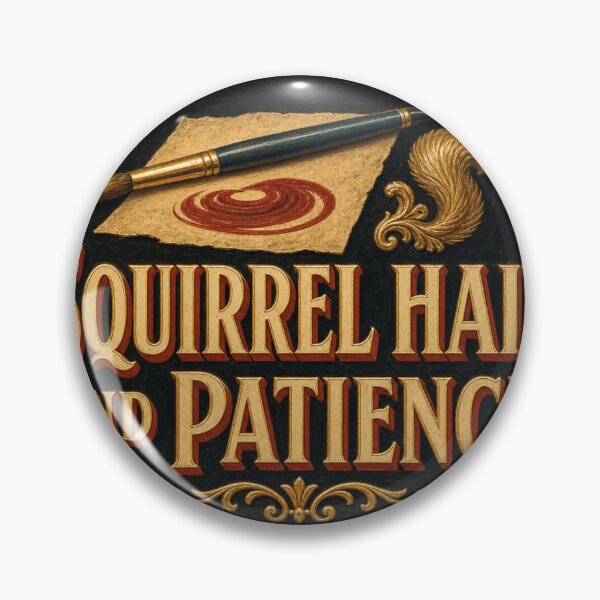 Artikelvorschau, Squirrel Hair and Patience Schriftpinsel Emblem entworfen und verkauft von BoosterShop.