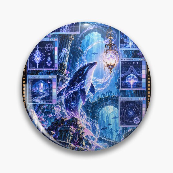 Artikelvorschau, Die Tarotkarte „Der Eremit“ – Unterwasser-Delfin-Fantasie entworfen und verkauft von Pearlscene.
