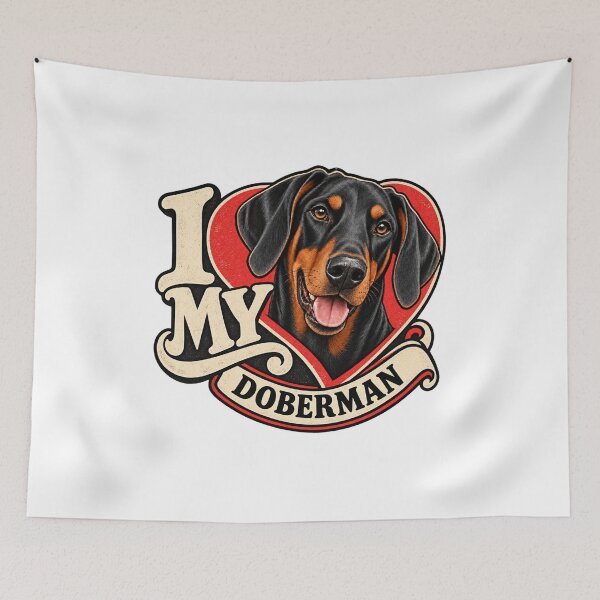 Item preview, I Love My Doberman - Retro Heart designed and sold by Mystik-Media.