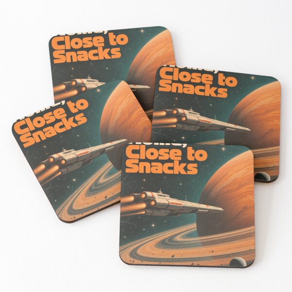 Item preview, Retro Sci-Fi Space Poster – Far From Home, Close to Snacks | 1970s Vintage Space Opera Art designed and sold by Emoji Emblems.