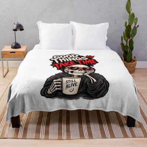 Item preview, Good Things Take Time Funny Dark Humor Skeleton designed and sold by manexus.