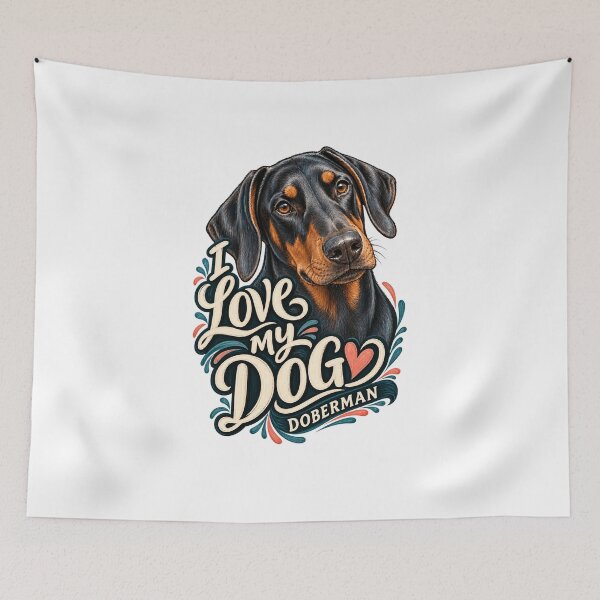 Item preview, I Love My Doberman - Painterly Portrait designed and sold by Mystik-Media.